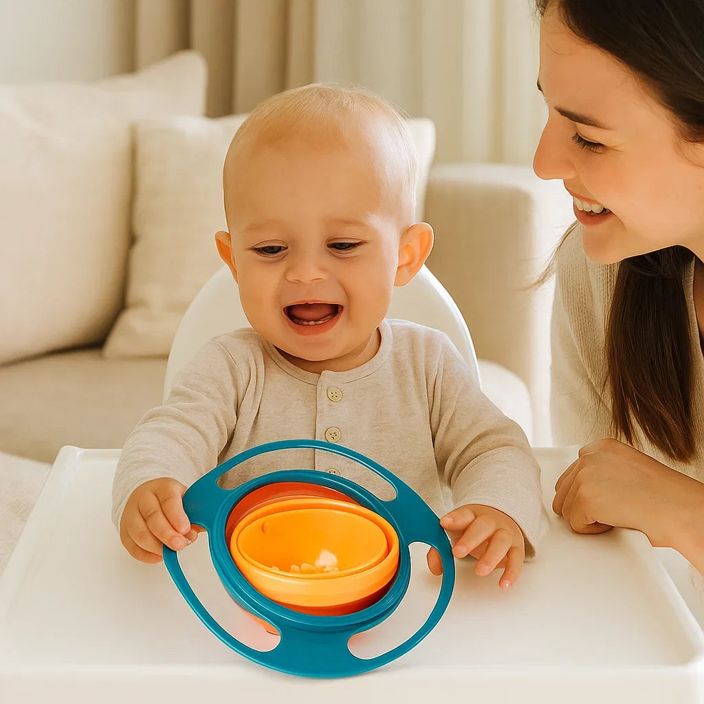 Babyschüssel mit starkem Saugnapf für festen Halt. Kleckerfrei & auslaufsicher für Kleinkind-Mahlzeiten.