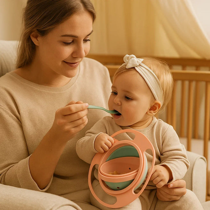 Fördert die Entwicklung: Kleckerfreie Babyschüssel zum Essen lernen, sicher für selbstständige Kleinkinder.