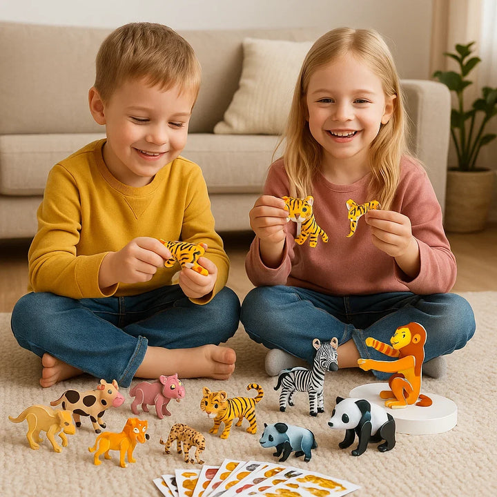 Lernspielzeug 3D: Buntes Puzzle mit Dinosauriern, fördert spielerisch die Hand-Augen-Koordination.