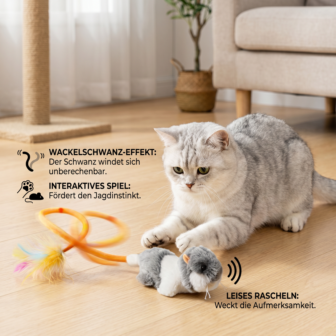 Spielmaus für Katzen, interaktiv. Dieses Katzenspielzeug mit Bewegung hält Ihre Katze aktiv und unterhalten.