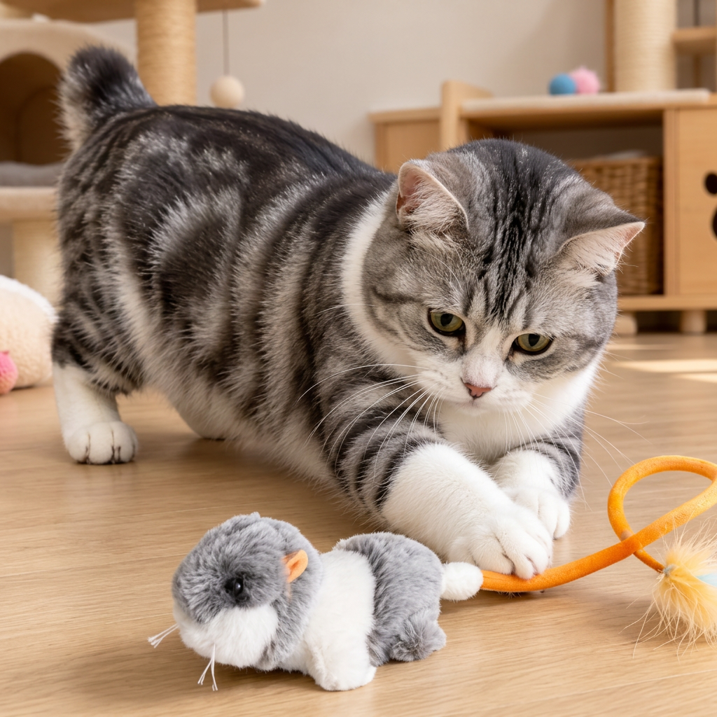 Interaktives Katzenspielzeug: Maus mit Wackelschwanz regt Jagdinstinkt Ihrer Katze an. Für Spielspaß & Bewegung.