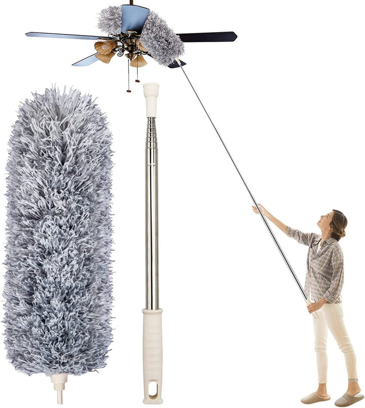 Teleskop-Mikrofaserstaubwedel für einfache Staubentfernung; extra lang & flexibel für schwer erreichbare Stellen.