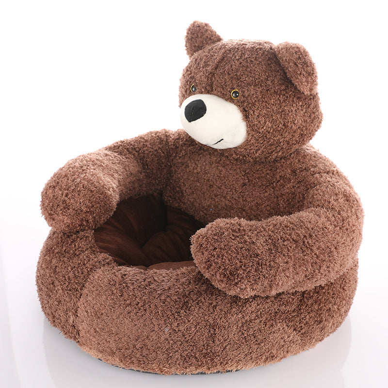 Bärenförmiges Katzenbett, abnehmbar & waschbar. Eine gemütliche Kuschelhöhle und sicherer Schlafplatz.