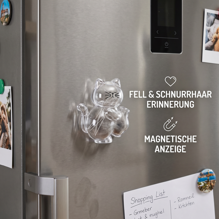 Ideales Geschenk für Katzenliebhaber: Andenkenmagnet für Schnurrhaare & Fell als Haustiererinnerung.