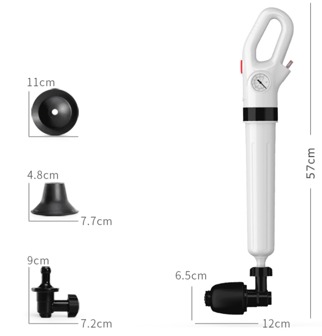 Robuste Toilettensaugglocke mit ergonomischem Griff; der Luftdruckstößel ist ideal als Abfluss- & WC-Reiniger für Sanitär.
