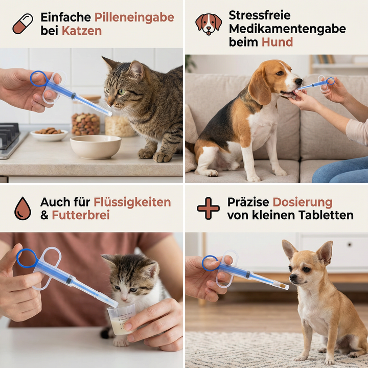 Effizienter Tablettengeber für Haustiere; sichere Medikamentengabe für entspannte Hunde & Katzen. Tiergesundheit.