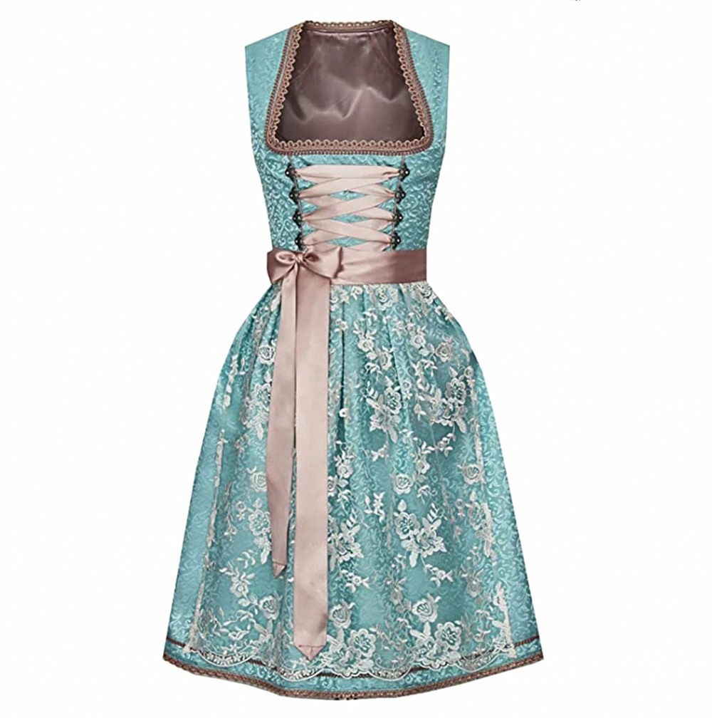 Damen Dirndl Festkleid: Klassisches Trachtenkleid mit Mieder und Rock, ideal für traditionelle Feste in Bayern.