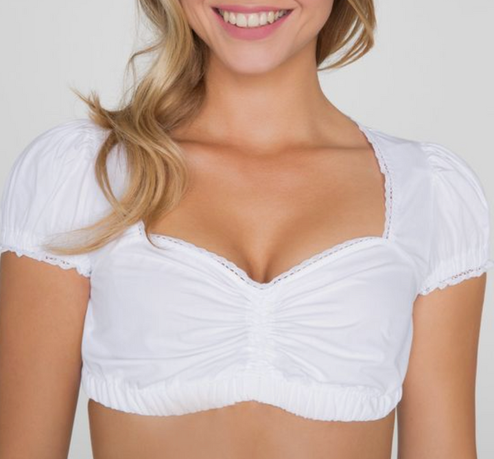 Elegantes Damen Dirndl: Hochwertiges 3-teiliges Dirndl Set im traditionellen Bayern Mode Stil, mit aufwendigen Details.