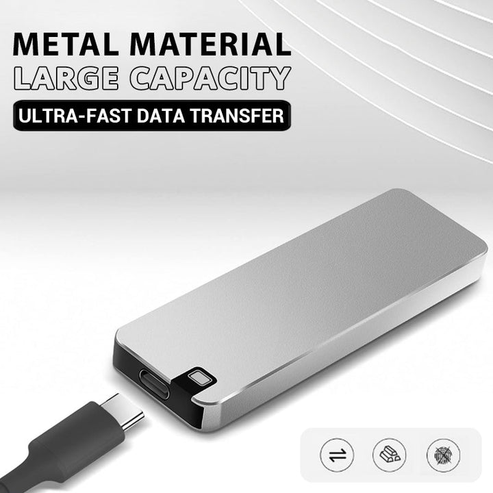 Blaue externe SSD Festplatte, ultraschnell mit USB 3.2, sichert wichtige digitale Daten und Dateien.