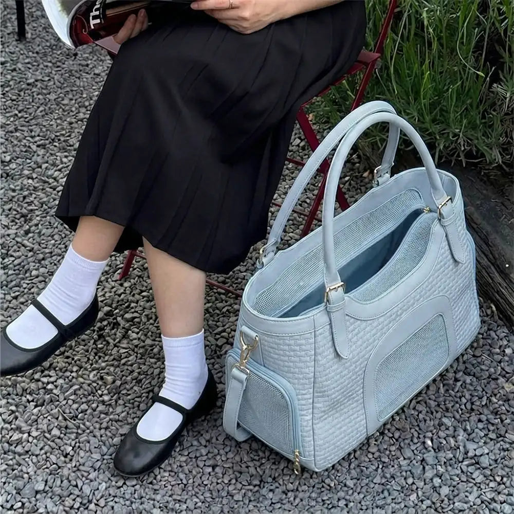 Stylische Kunstleder Hundetasche; perfekt als Reise- oder Transporttasche für Ihren Liebling.
