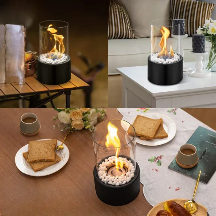 Tragbares Tischfeuer als stimmungsvolles Dekolicht. Schafft Wärme & Gemütlichkeit im Außenbereich.