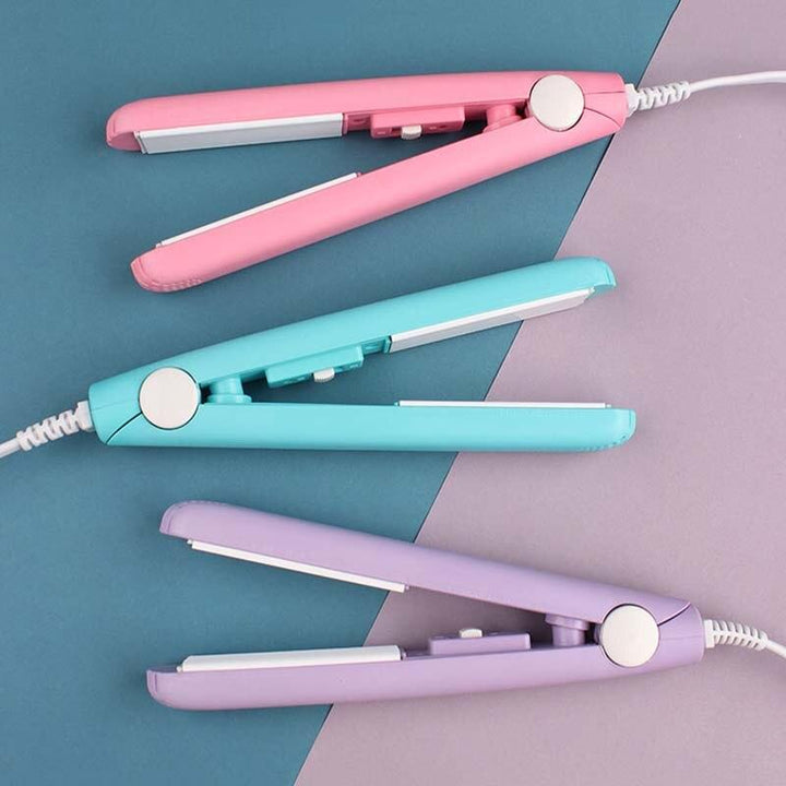 Kompakter 2-in-1 Haarglätter & Lockenstab für Damen, schonendes Styling mit Keramikplatten für glattes oder lockiges Haar.