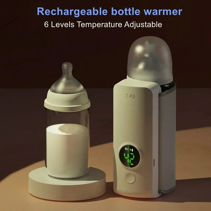 Tragbarer Flaschenwärmer erwärmt Babyflasche schnell auf ideale Fütterungstemperatur für unterwegs.