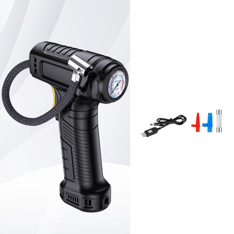 Leistungsstarker kabelloser Kompressor, perfekt als Reifenpumpe und Ballpumpe für Zuhause und Auto.