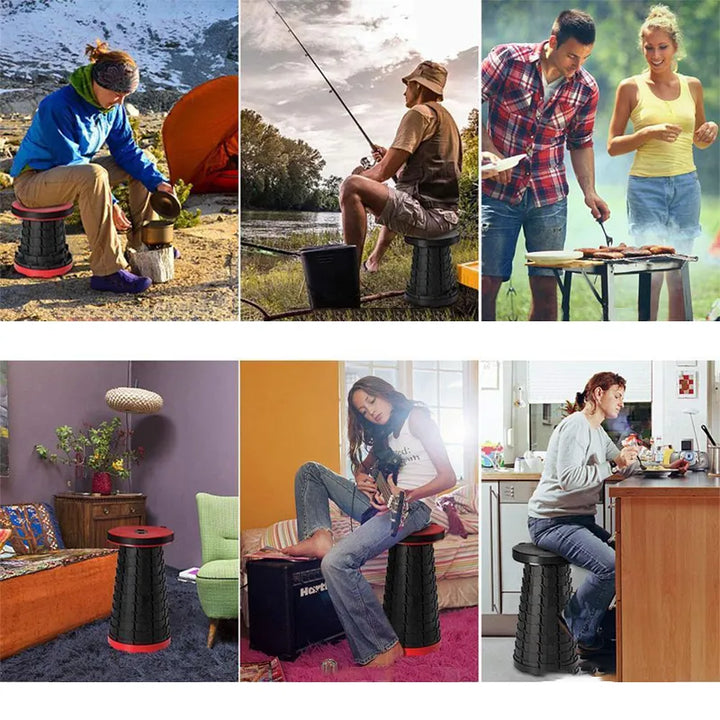 Vielseitiger Klapphocker für Outdoor-Abenteuer. Ideal für Camping, Angeln, Festivals und Gartenarbeit.