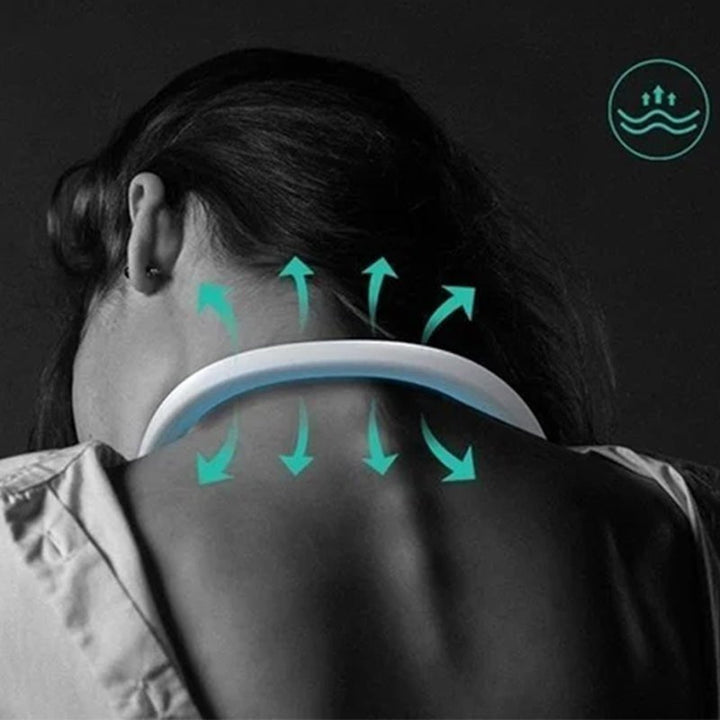 Kompakter Nackenventilator, freihändige Kühlung beim Wandern oder im Büro.