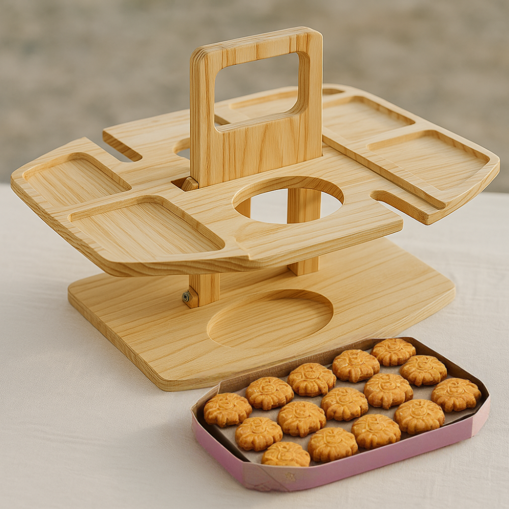 Klappbarer Picknick-Weintisch, platzsparend zu verstauen. Perfekt für spontane Outdoor-Momente & Wein genießen.