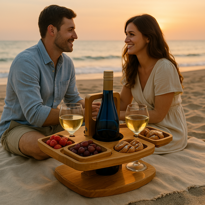 Multifunktionaler Klapp-Outdoor-Tisch für Picknick & Wein. Tragbare Gartenmöbel für gesellige Stunden am Strand/Camping.
