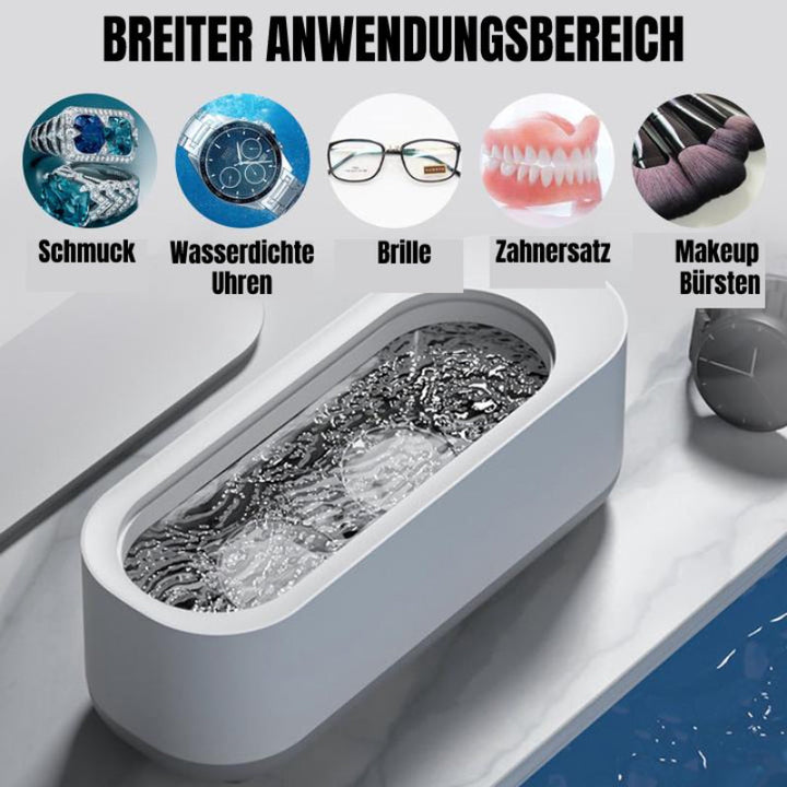 Brillenreiniger: Ultraschallreiniger säubert Gläser und Fassungen, sorgt für klare Sicht und Sauberkeit.