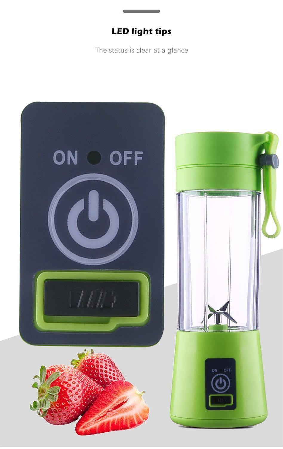 Eleganter tragbarer Saftpresse & Mixer, ideal für Fitness-Enthusiasten. Einfach zu reinigen.