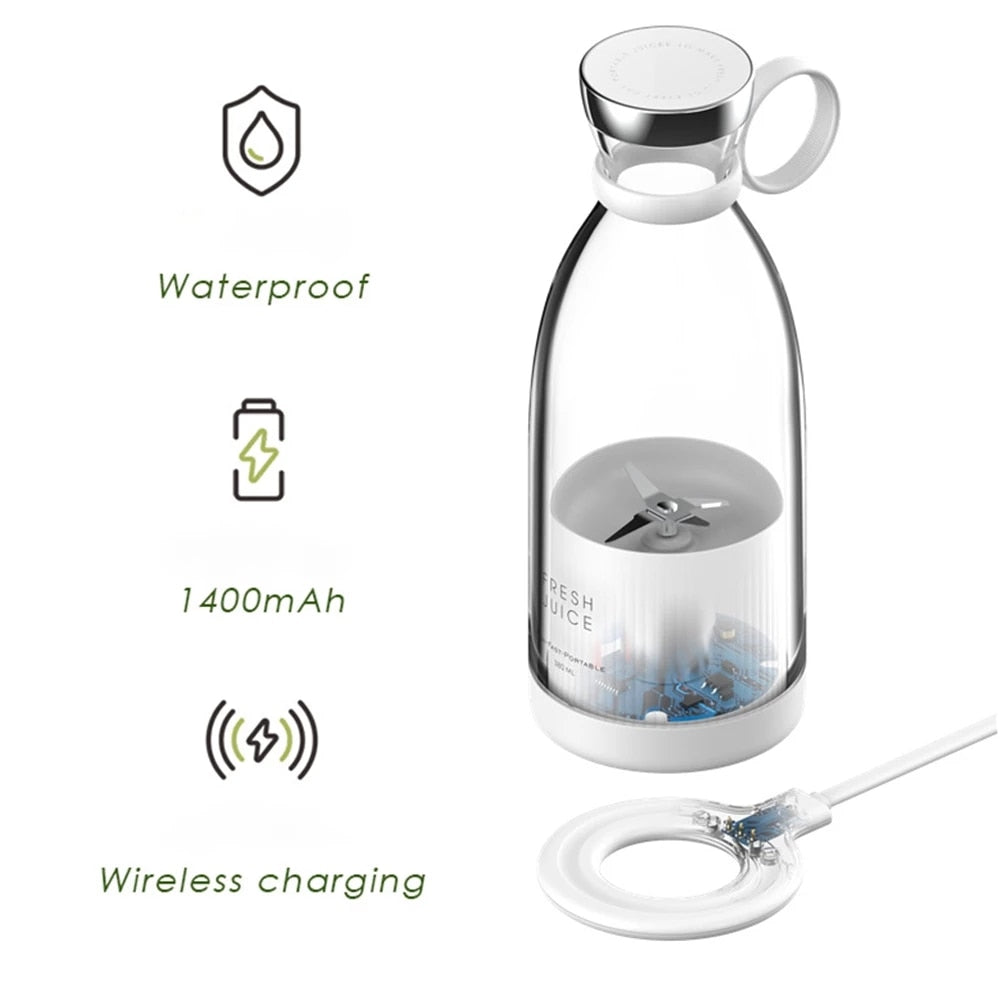 USB Tragbarer Mixer mit 4 Klingen für Smoothies & Säfte. Kompakter, leistungsstarker Smoothie Maker für unterwegs.