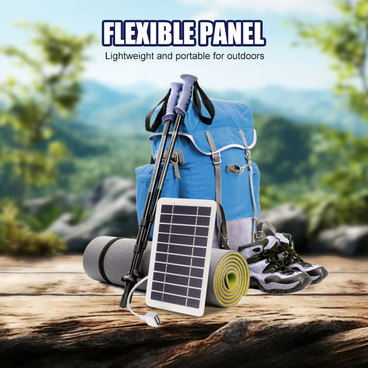 Leichtes, tragbares 2W Solarpanel für flexible Stromversorgung. Perfekt für Camping, Wandern & Notfallkits.
