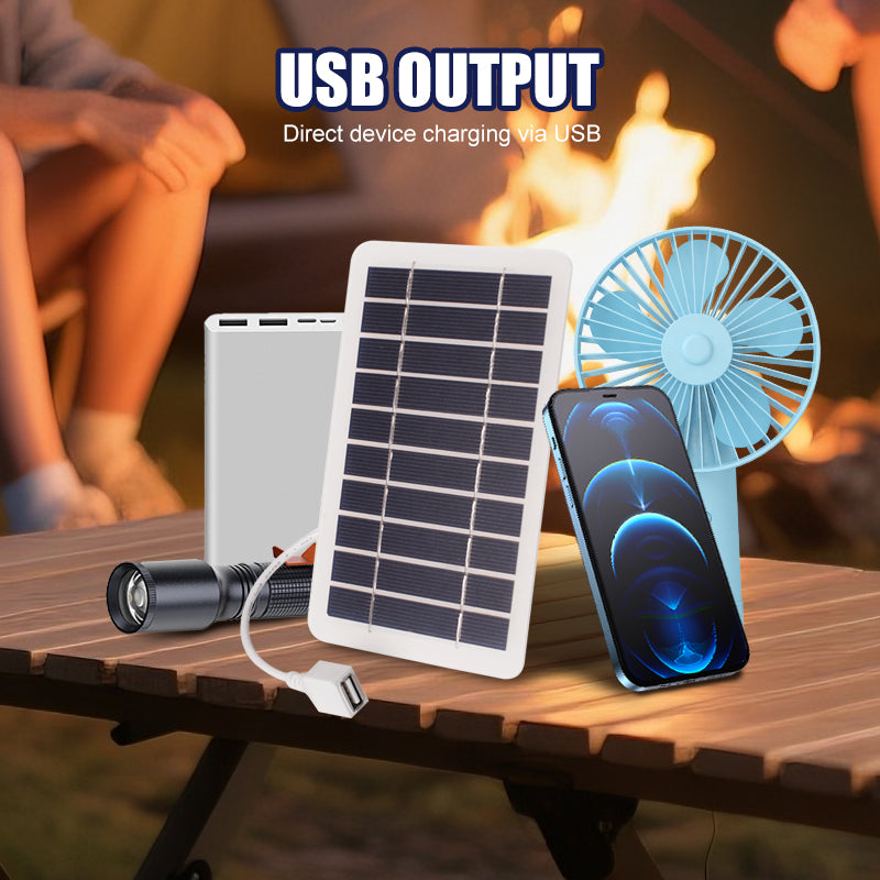 Effizientes 2W 5V Solarpanel-Ladegerät für Mobilgeräte. Ideal für Rucksackreisen und Outdoor-Aktivitäten.