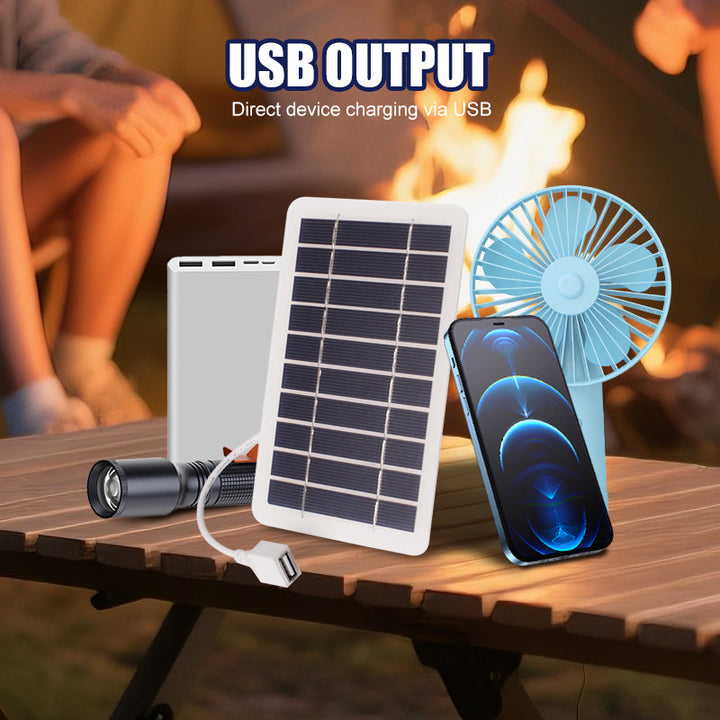 Effizientes 2W 5V Solarpanel-Ladegerät für Mobilgeräte. Ideal für Rucksackreisen und Outdoor-Aktivitäten.