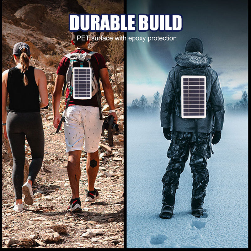 Umweltfreundliches 2W Solarpanel für unterwegs. Bietet autarke Stromversorgung bei Outdoor & Notfällen.