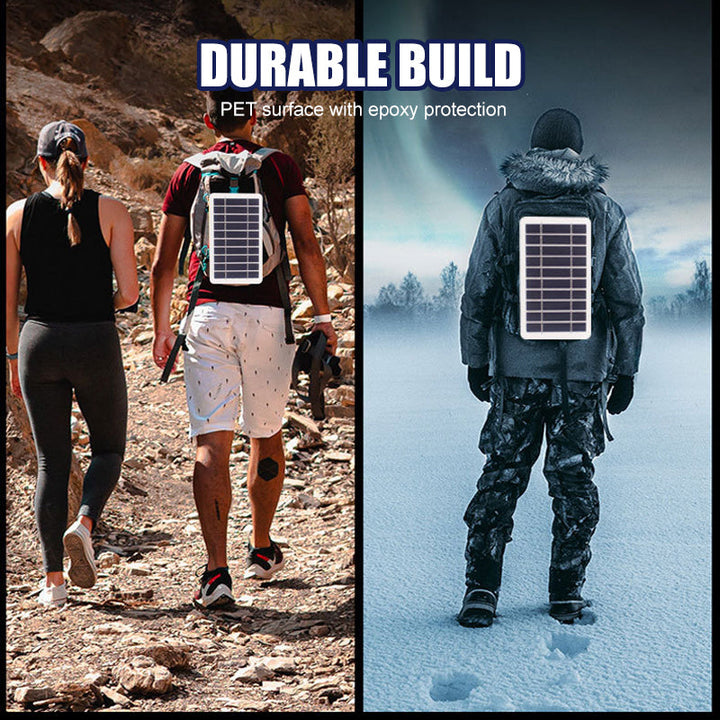 Umweltfreundliches 2W Solarpanel für unterwegs. Bietet autarke Stromversorgung bei Outdoor & Notfällen.