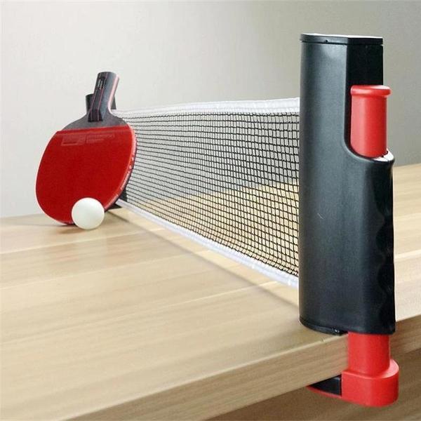 Ausziehbares Pingpong Netz-Set mit Halterung, schwarz. Perfektes Reisespiel für Indoor & Outdoor Sportzubehör.