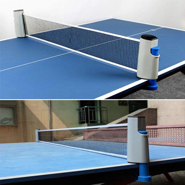 Orange-graues Pingpong Netz-Set, ausziehbar. Vielseitiges Sportzubehör für jeden Tisch, perfekt für Reisen & Familie.
