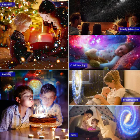 Ideales Geschenk: 13-in-1 Galaxie Nachtlicht Projektor, zaubert einen bunten Sternenhimmel in jedes Zimmer.