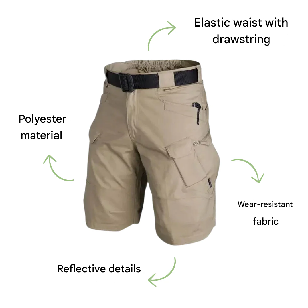 Moderne Herren Outdoor Cargo Shorts für Wanderungen und Sommer-Freizeitaktivitäten.