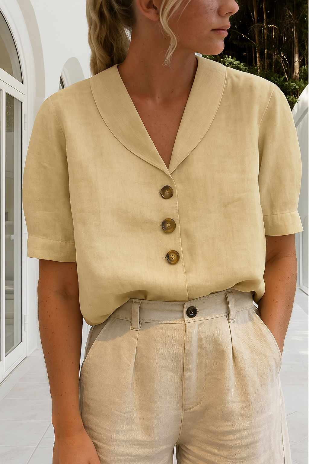 Stylisches Damen T-Shirt, ideal als Sommer Shirt und Casual Oberteil für die Freizeit.