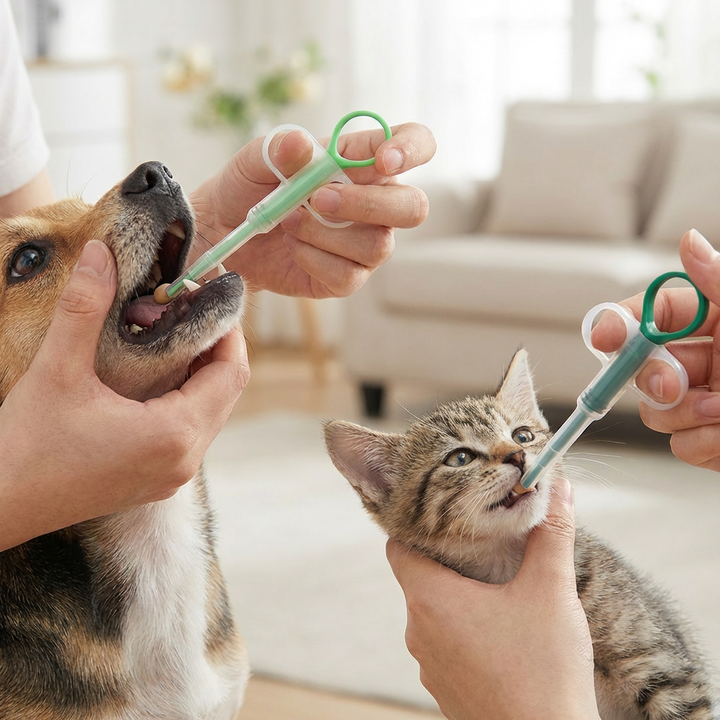 Detailansicht des Tablettengebers: Präziser Medikamentenspender für die exakte Verabreichung bei Hund & Katze.