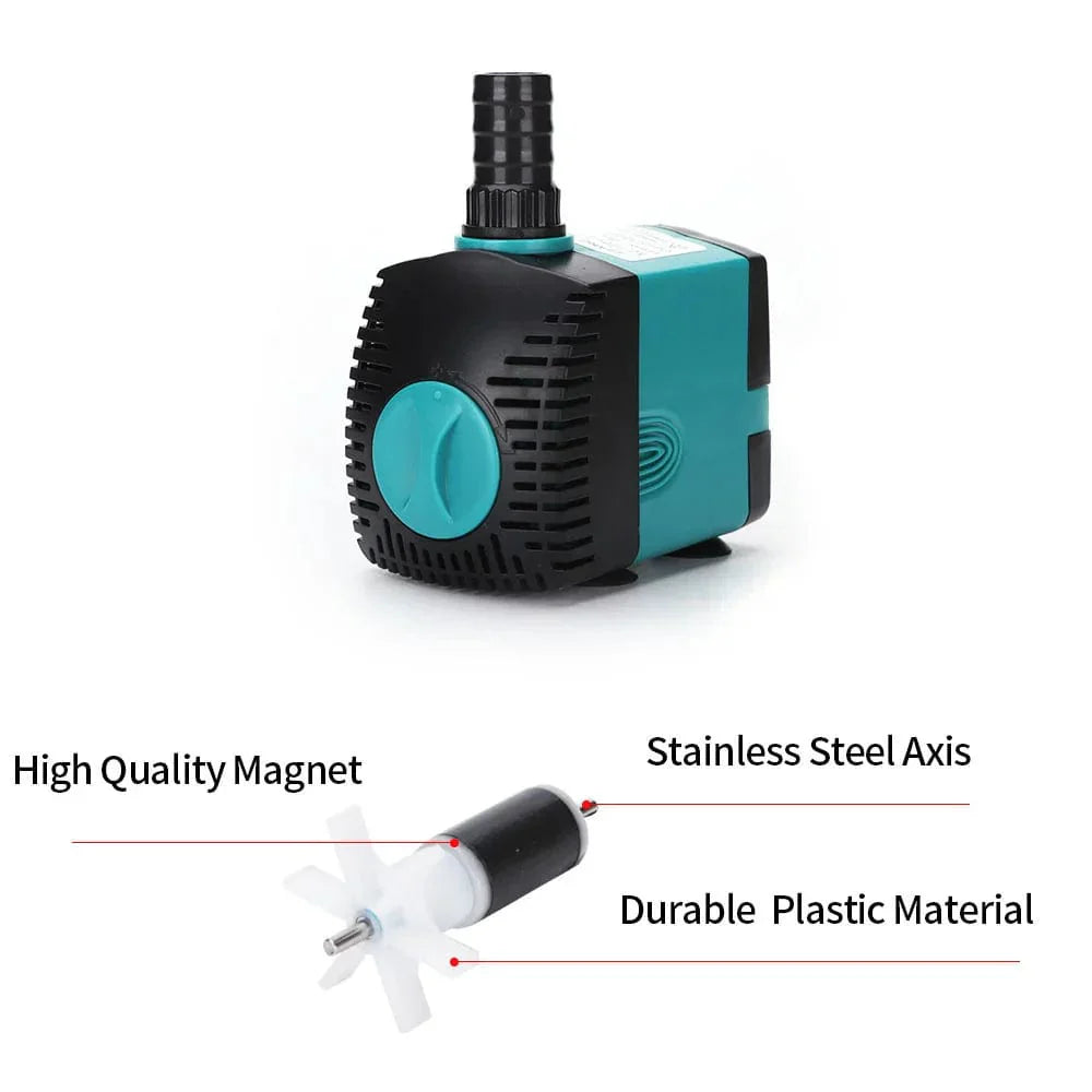 Energieeffiziente Teichpumpe mit Wasserfilter, perfekt als Fontänenpumpe für Fischteiche.