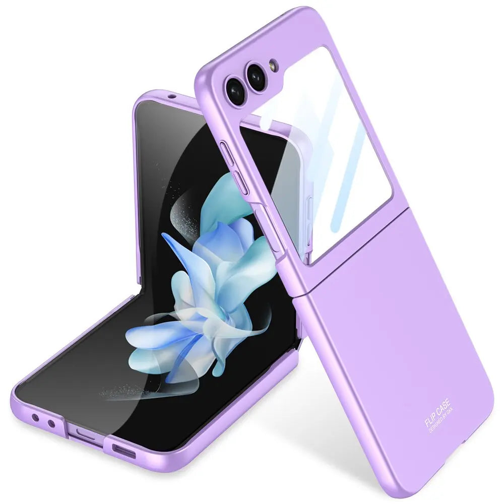 Fingerabdruckresistente Handyhülle für Galaxy Z Flip 5, matt-violett, schlank & kratzfest.