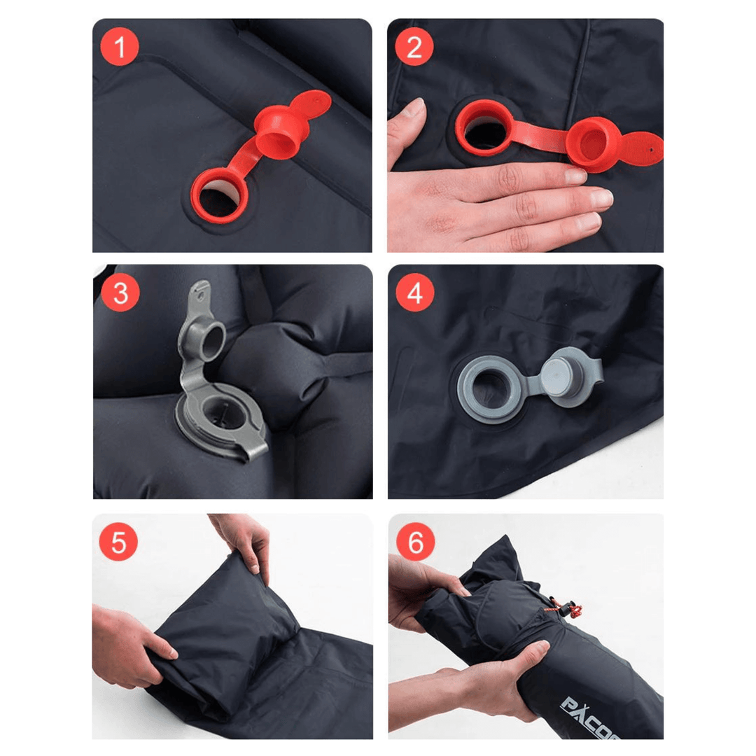 Vielseitige ultraleichte Isomatte für Wandern, Camping, Trekking, wasserdicht mit integrierter Pumpe.
