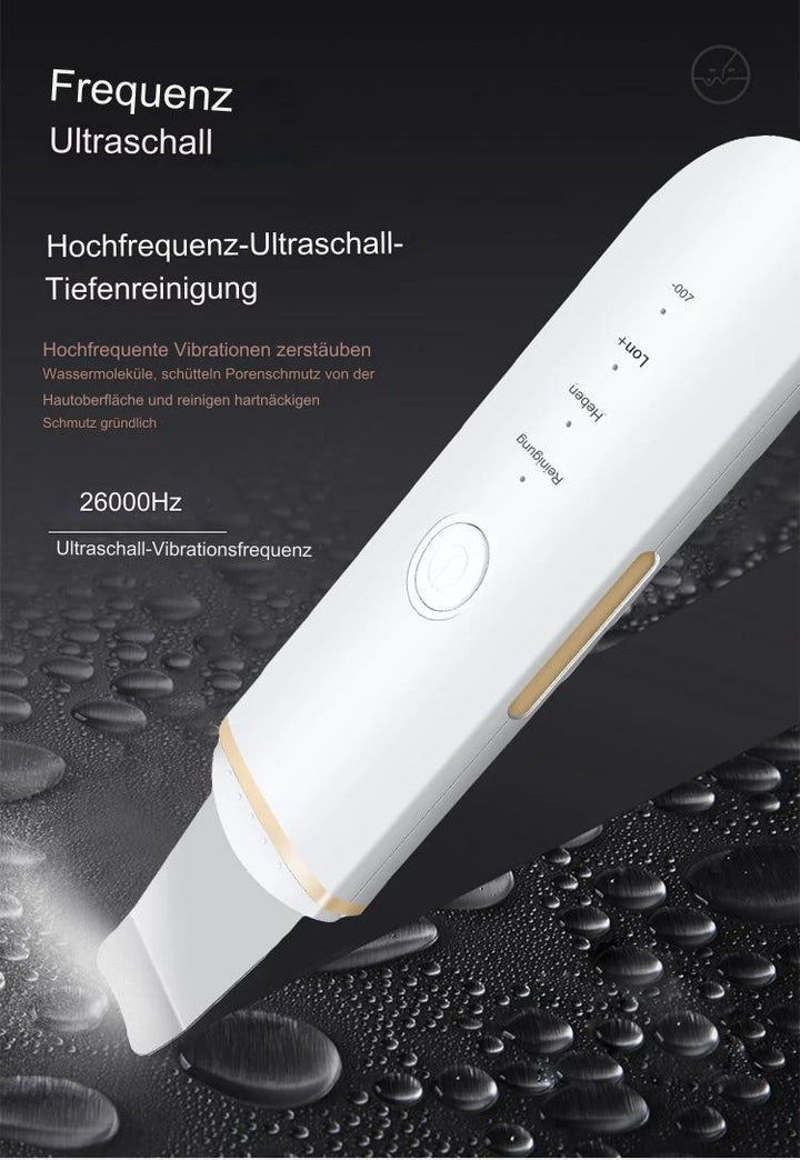 Leistungsstarker Ultraschall-Porenreiniger gegen Mitesser für klare, gesunde Haut und Tiefenreinigung.