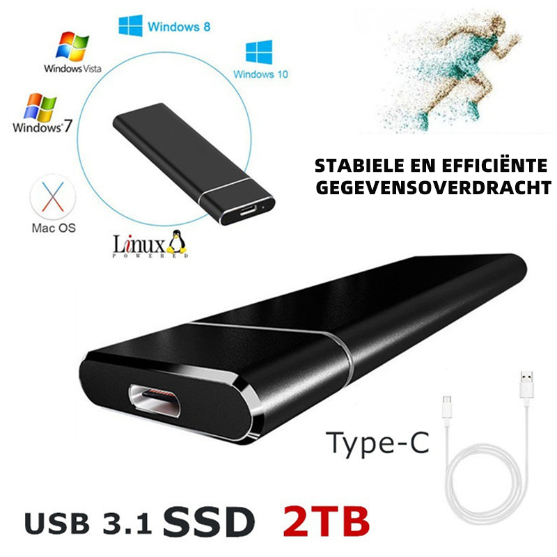 Schnelle externe SSD mit USB-C für digitale Daten. Zuverlässiger mobiler Datenspeicher und Speichererweiterung.