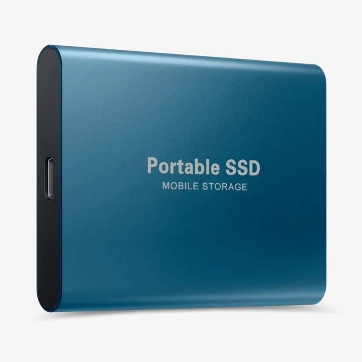 Tragbare ultraschnelle externe SSD für blitzschnelle Datenspeicherung und Datentransfer über USB-C.