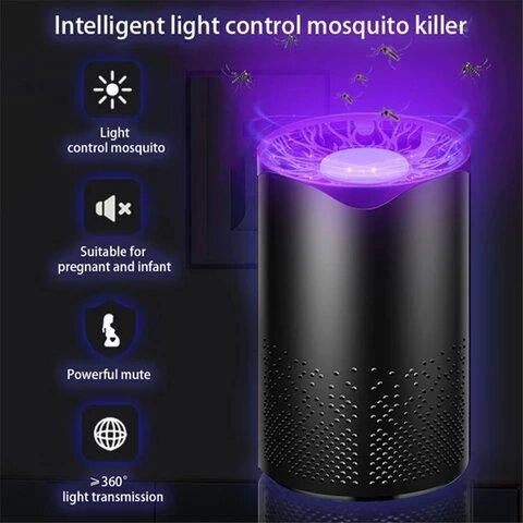 UV-Licht Mückenkillerlampe leuchtet nachts, effektiver und sanfter Mückenschutz.