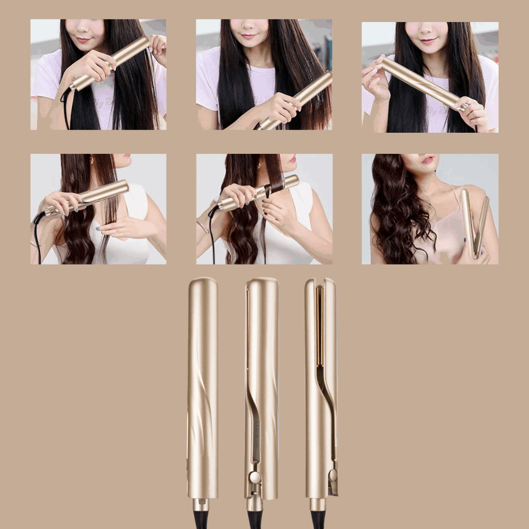Professionelles Unisex 2-in-1 Glätteisen & Lockenstab für einfaches Haarstyling zu Hause. Schnelle Ergebnisse.