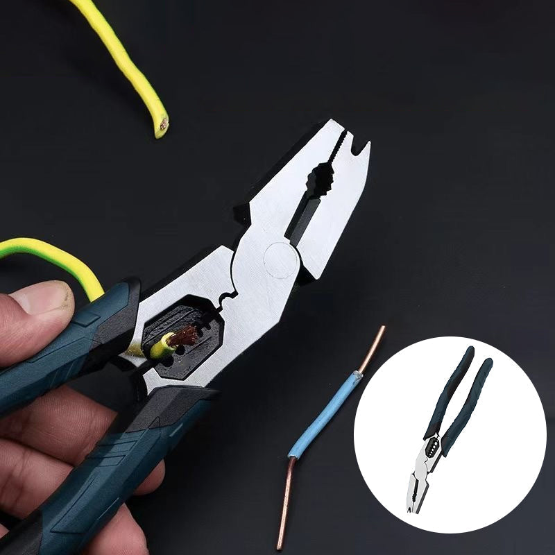 Multifunktions-Kabelzange mit scharfer Schneidfunktion für verschiedene Kabelstärken. Robustes Handwerkzeug.