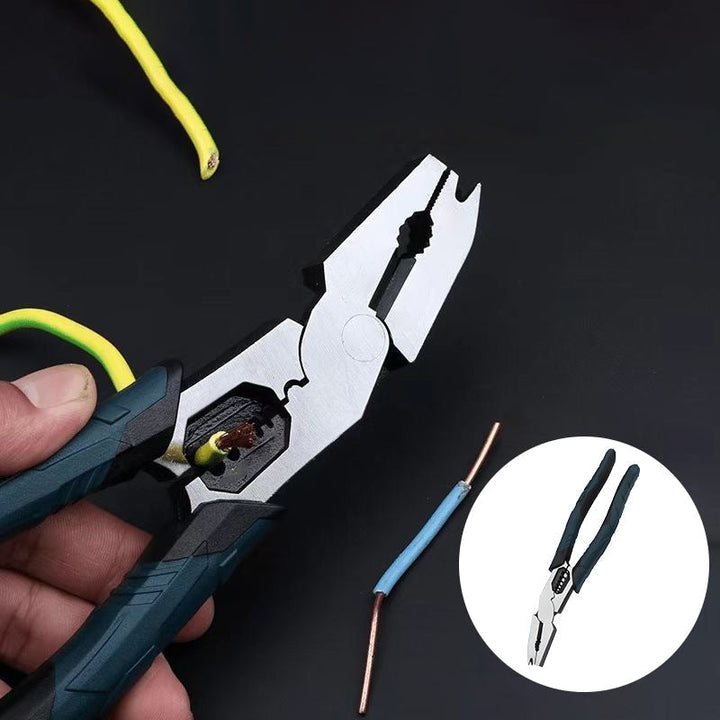 Multifunktions-Kabelzange mit scharfer Schneidfunktion für verschiedene Kabelstärken. Robustes Handwerkzeug.