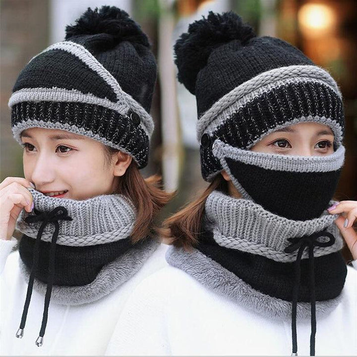 Multifunktionaler Fleece-Schlauchschal der 3-in-1 Beanie. Bietet Halswärme & Gesichtsschutz im Winter.