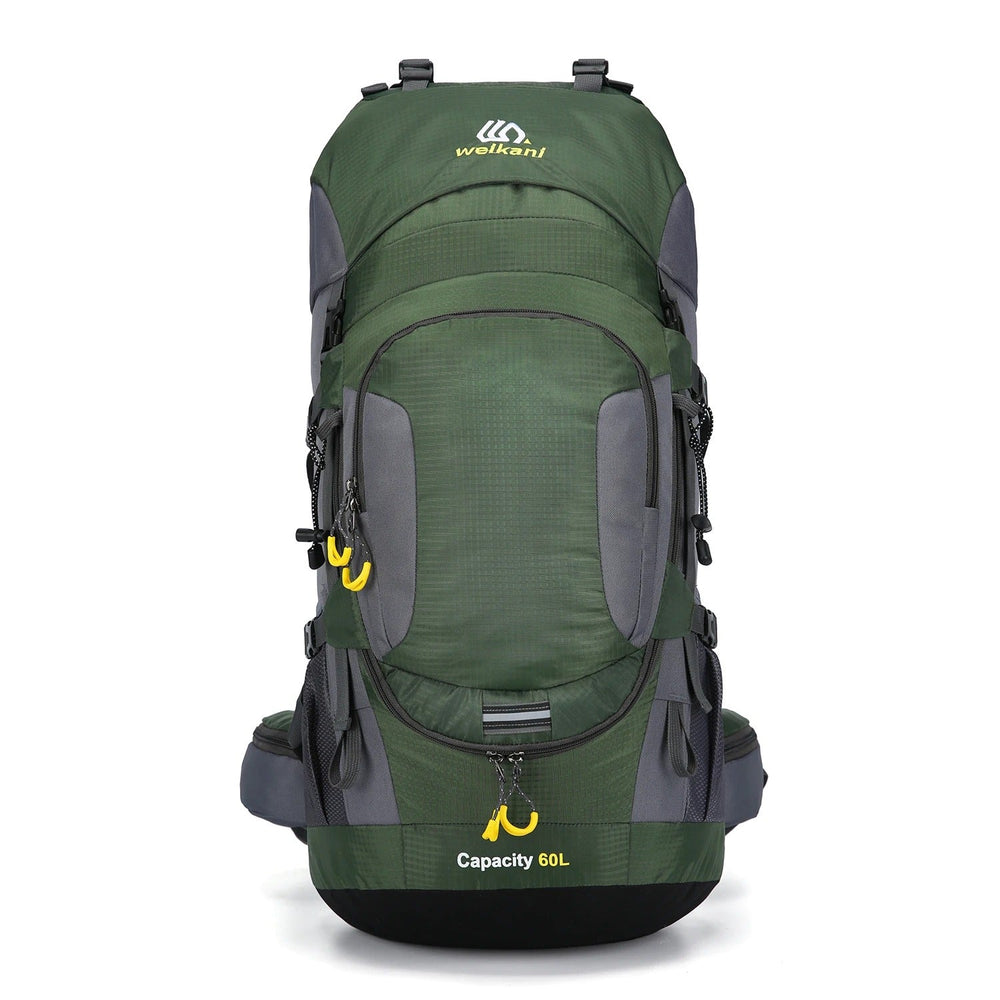 Geräumiger 60L Outdoor Rucksack, unisex, wasserdicht, ideal für Camping & Reisen. Viele Fächer.