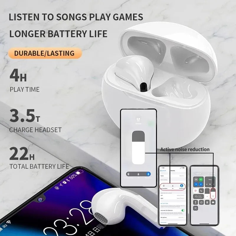 Elegante Unisex In-Ear Kopfhörer Air PRO6 mit Bluetooth für Musik unterwegs und im Alltag.