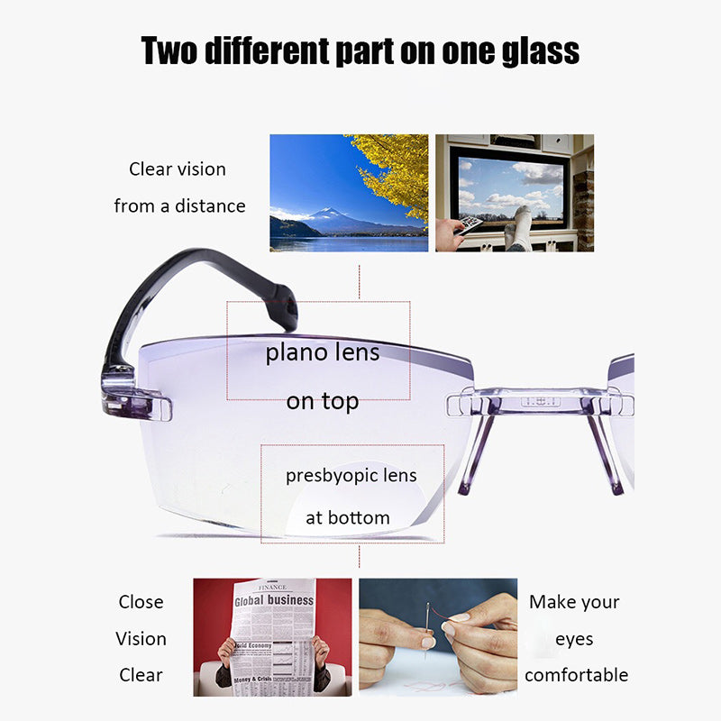 Komfortable Unisex Gold Lesebrille, Multifokal mit Blaulichtfilter für langes Lesen.